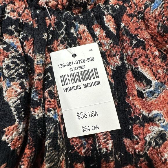 Abercrombie & Fitch NWT Women BOHO Floral Off Shoulder Blouse M Festival Hippie - Picture 7 of 11